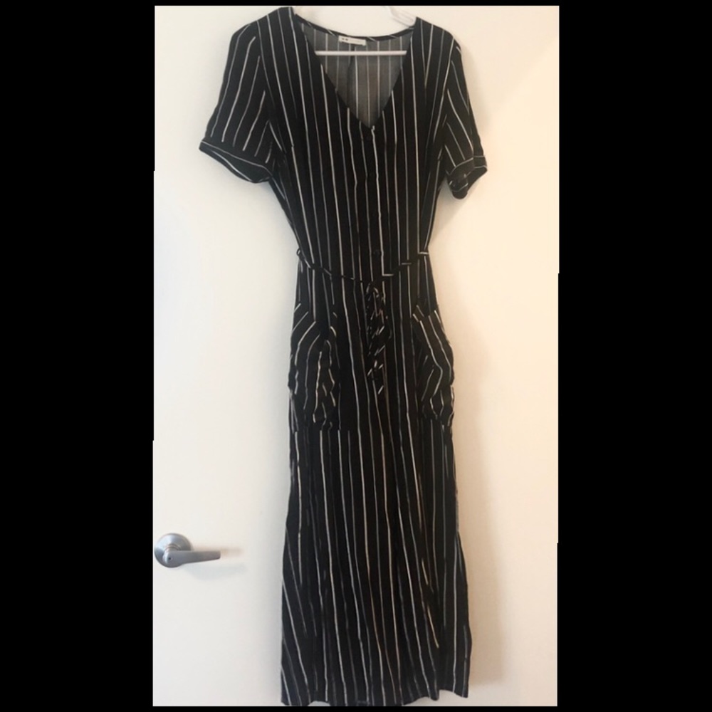 Black & White Striped Jumpsuit